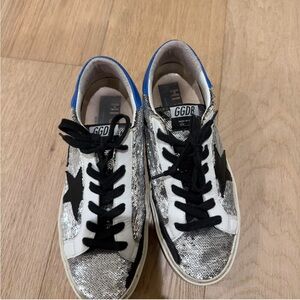 Sparkly and blue golden goose